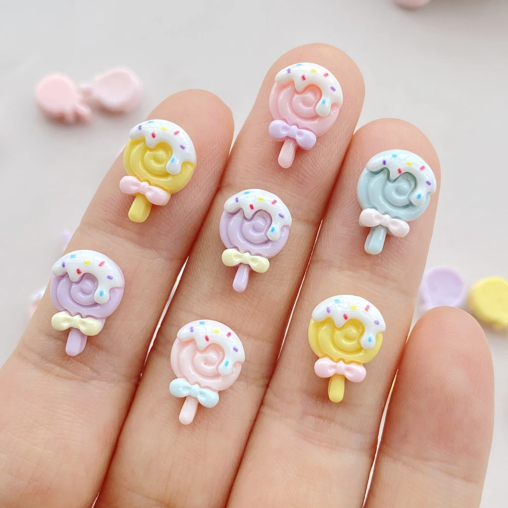 Nail Art Quirky - 30pcs Resin Colorful 3D Mini Lollipop