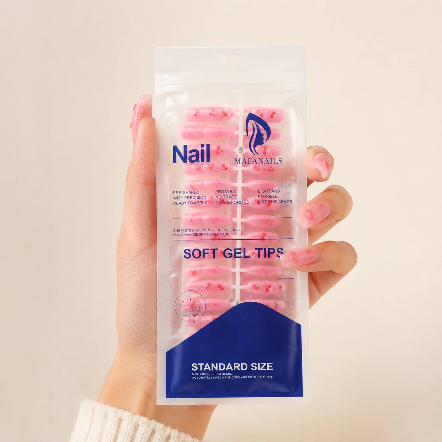 Nail Art Pink Soft - 1Bag Soft Gradient Pink Cherry Press