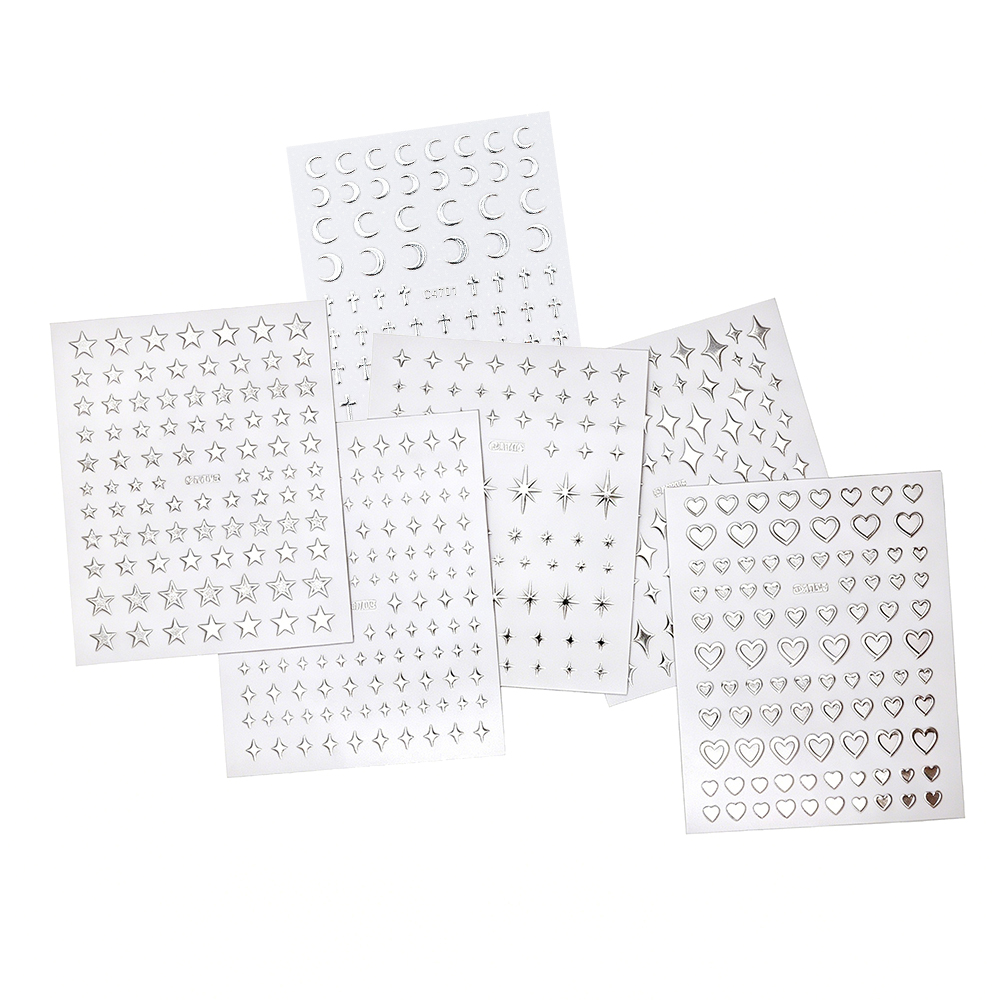 Nail Art Valentine - 12Sheets Star/Heart/Moon Nail Art Stickers Press