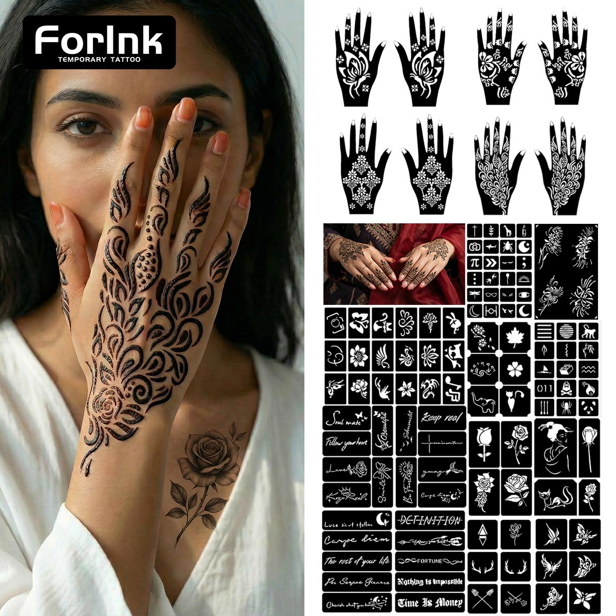 Nail Art Ramadan - Temporary Tattoo Stencils Set - 22