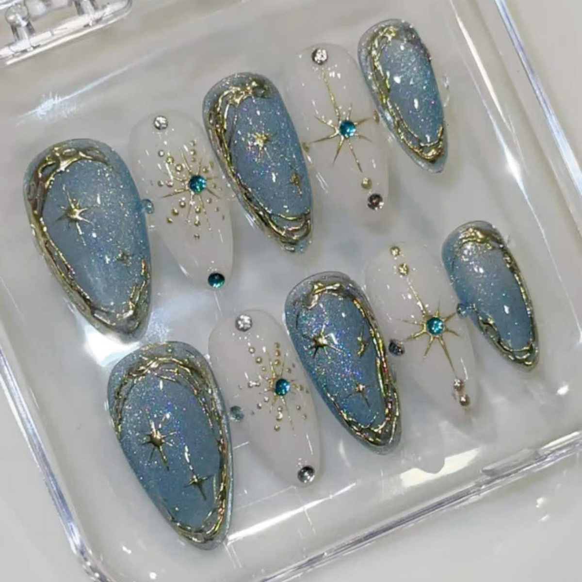 Nail Art Quirky - 24pcs Gilded Starlight Stick on Nail