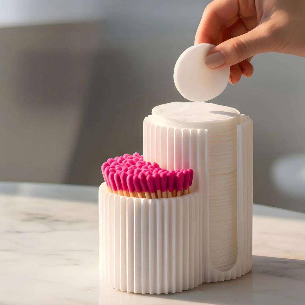 Nail Art Quirky - Cotton Swabs Storage Box Makeup Round