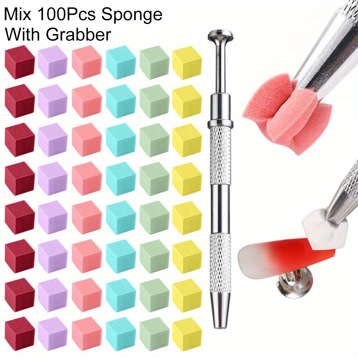 Nail Art Quirky - 1/50/100Pcs Square Nail Art Sponge Set