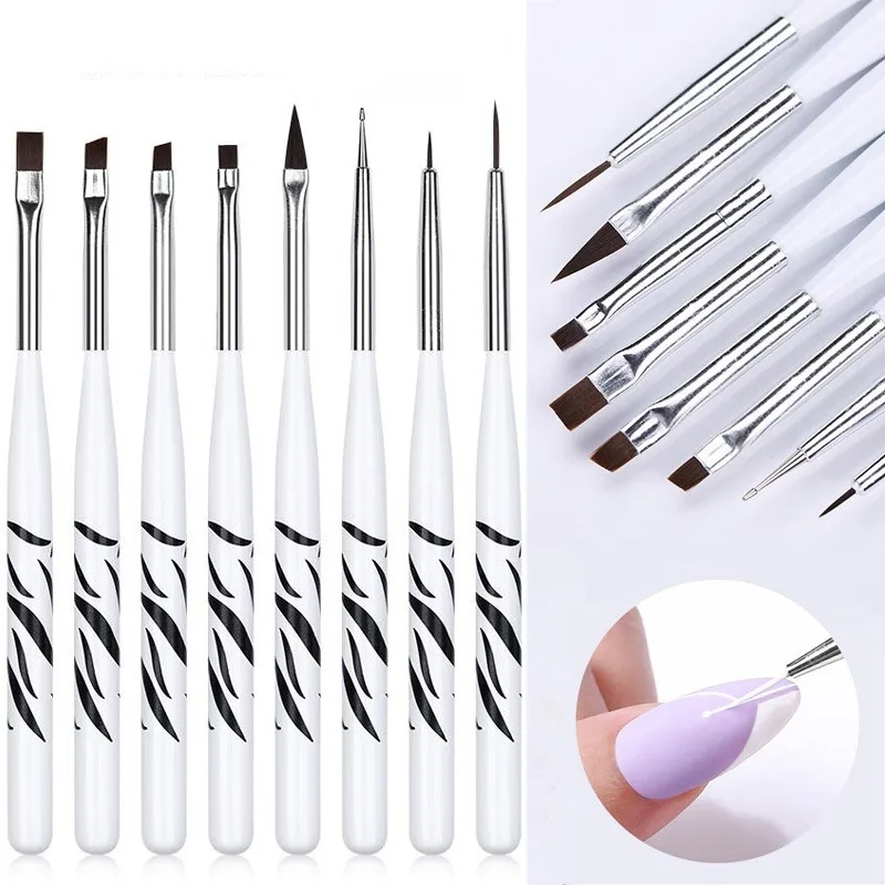 Nail Gel Polish Set - Nail Art Brush Ombre Brushes UV