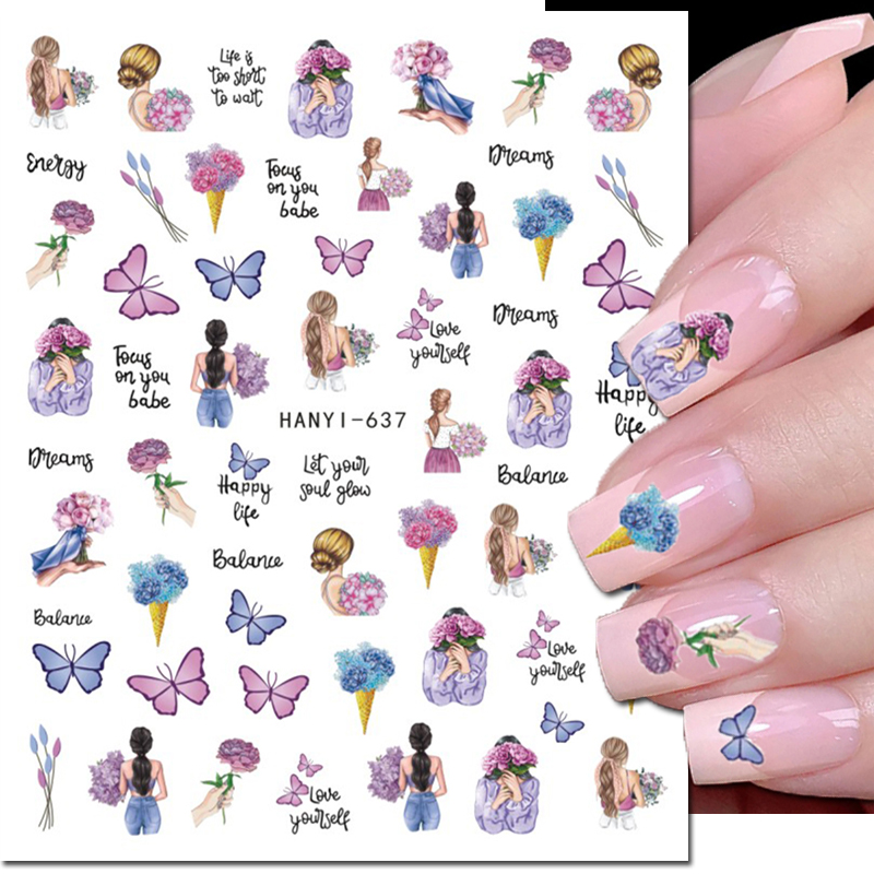 Nail Art Valentine - 3d Nail Art Decals Valentine Girls