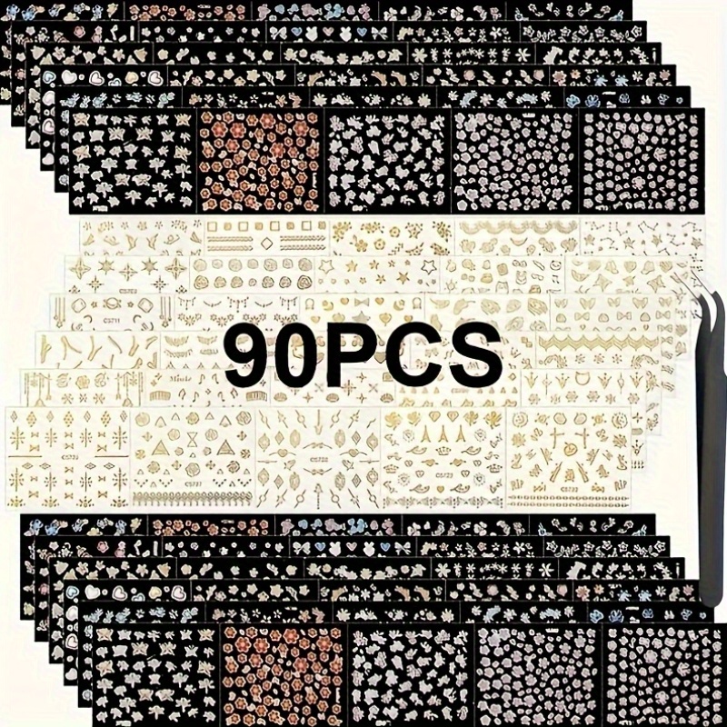 Nail Art Leopard - 90 Sheets Durable Plastic for Women
