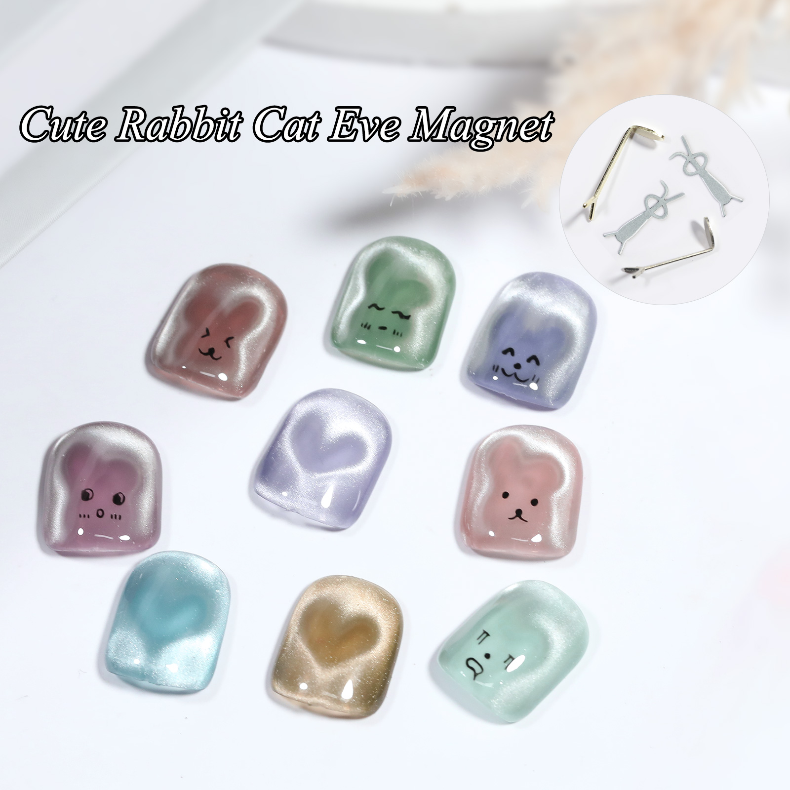 1/4Pcs Rabbit Bear Heart Shape - Nail Gel Polish Set recension och pris