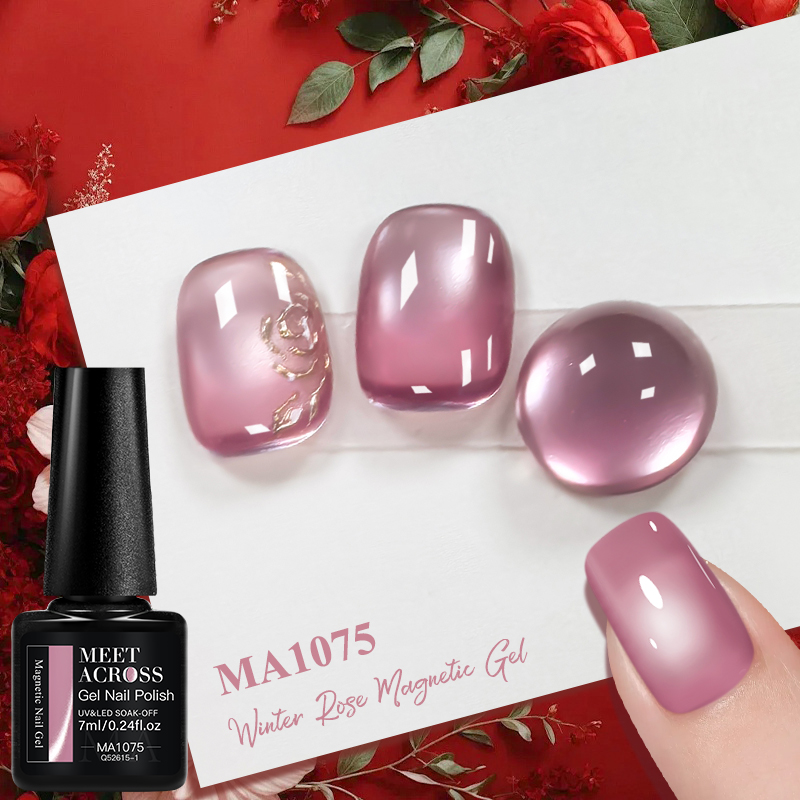 Pink Winter Rose Cat Magnetic  - Nail Art Valentine recension och pris