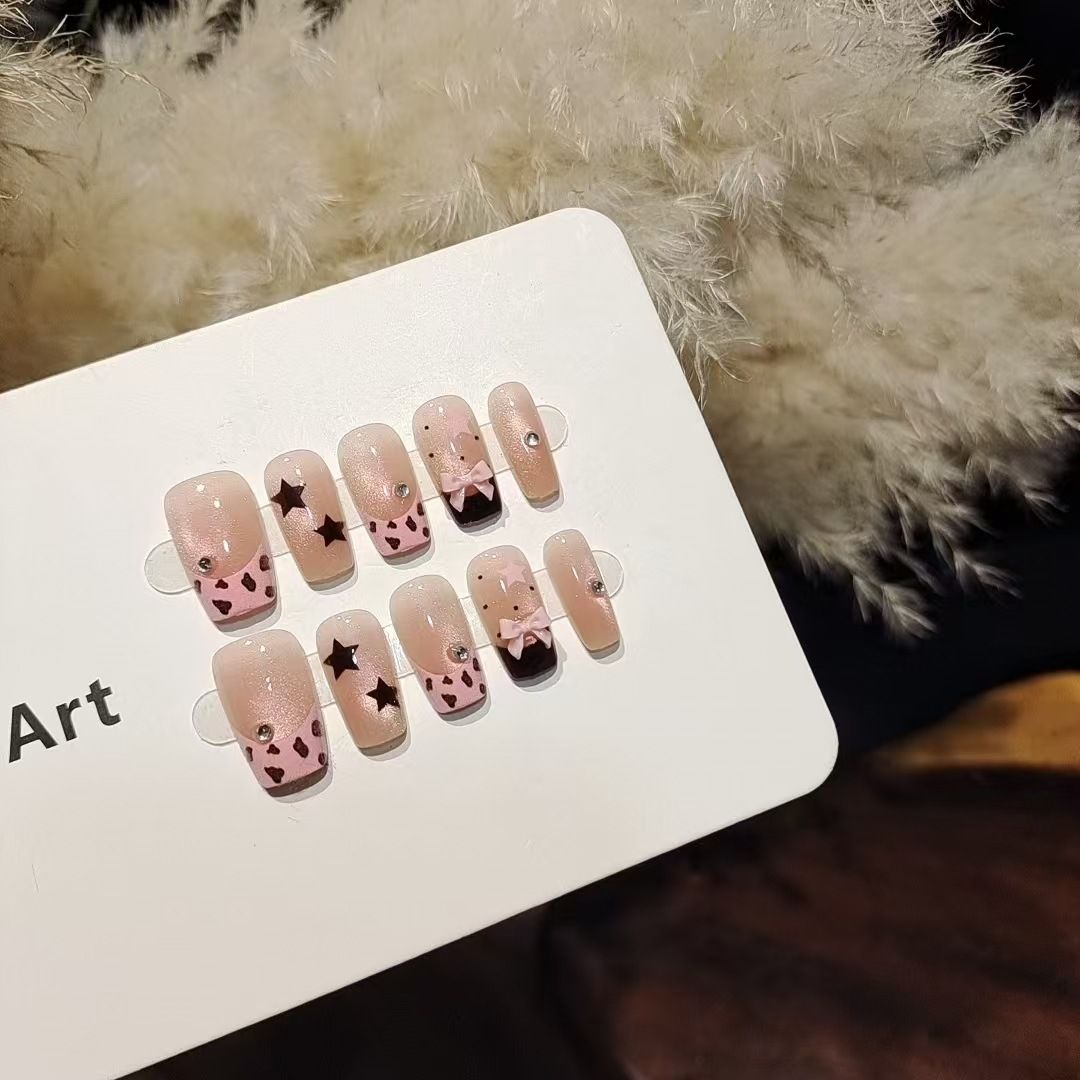 10pcs Short Square Press On Na - Nail Art Leopard recension och pris