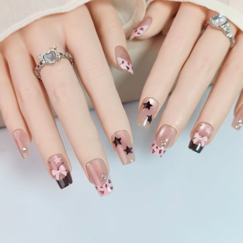 10pcs Short Square Press On Na - Nail Art Leopard recension och pris