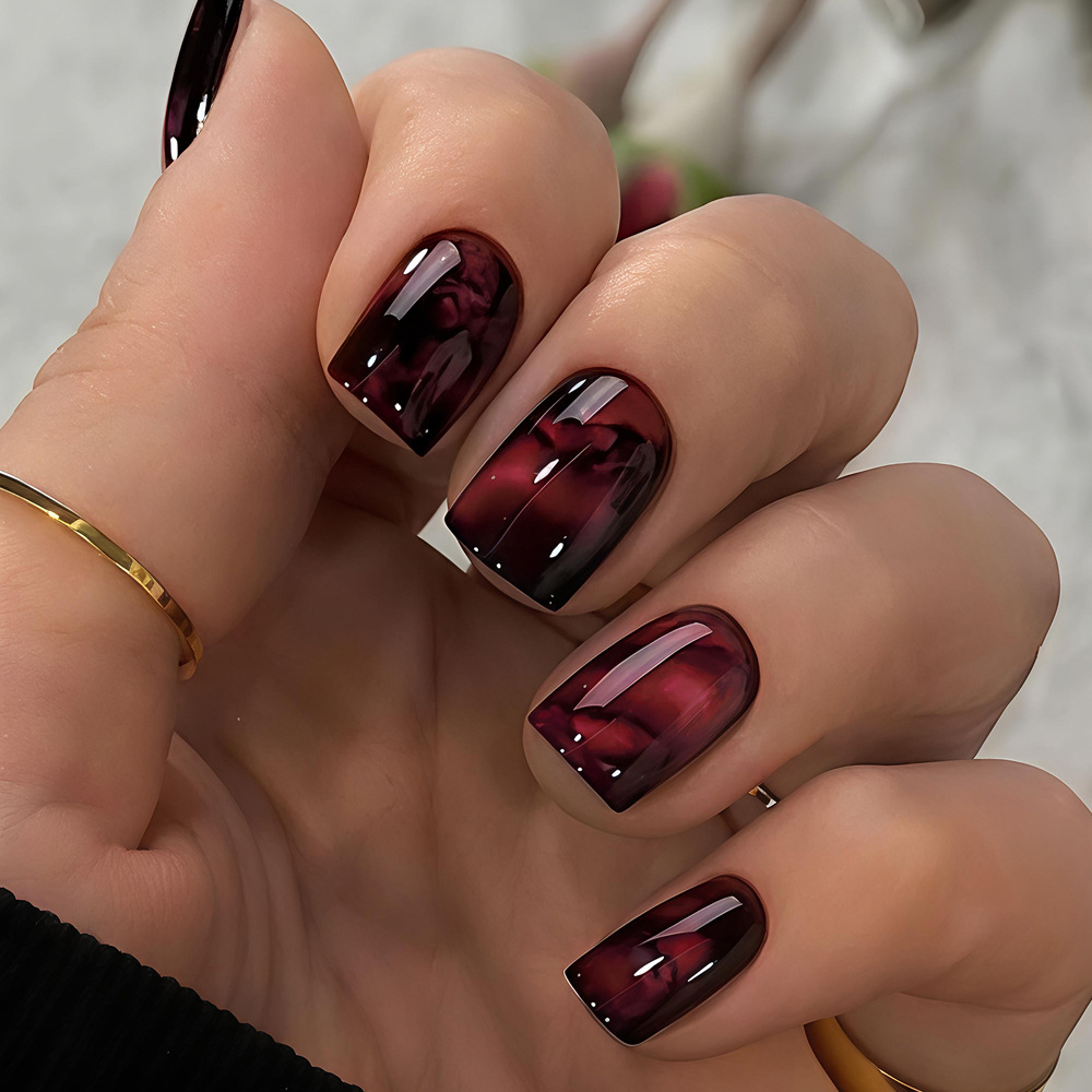 24pcs Short Square Press On Na - Nail Art Leopard recension och pris