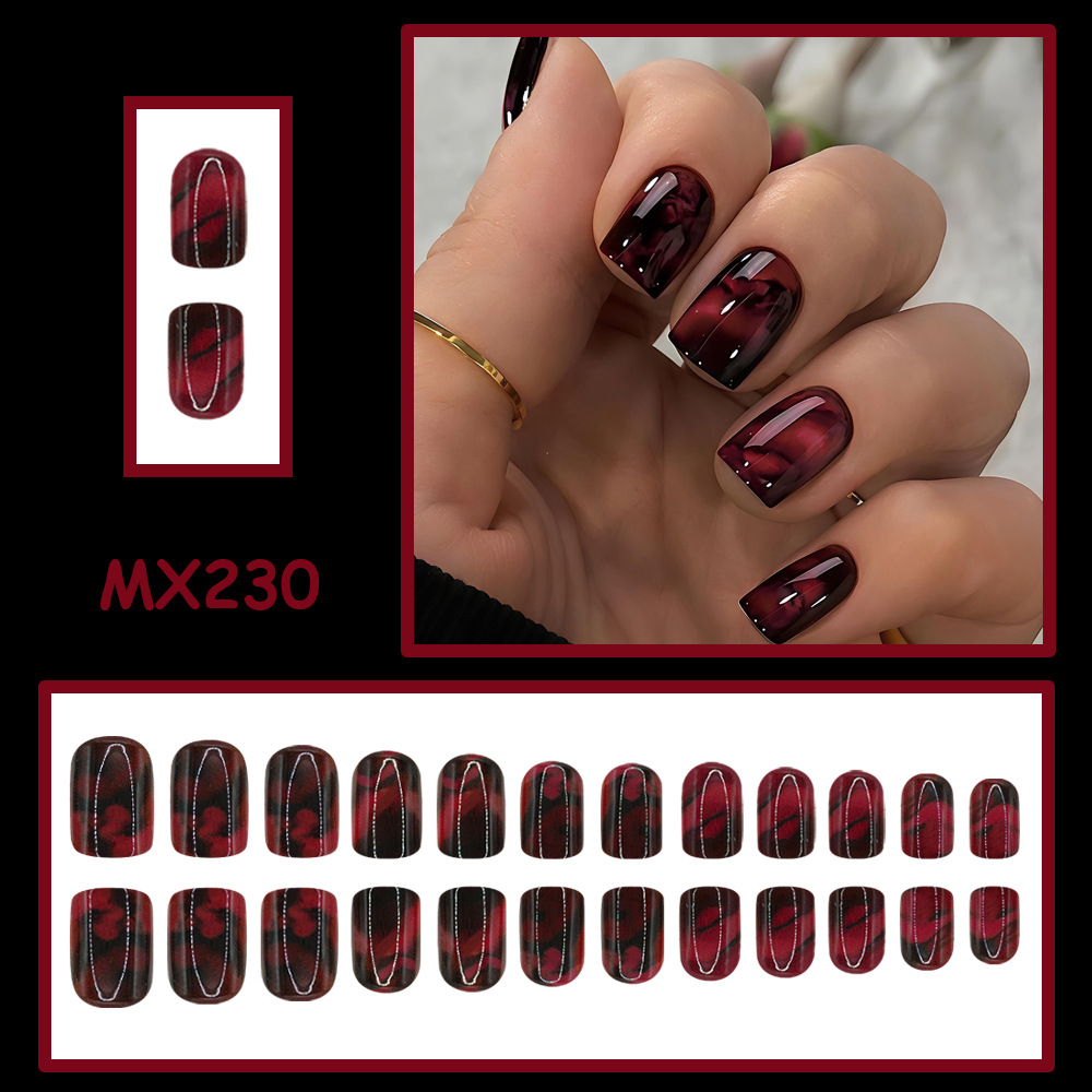 24pcs Short Square Press On Na - Nail Art Leopard recension och pris