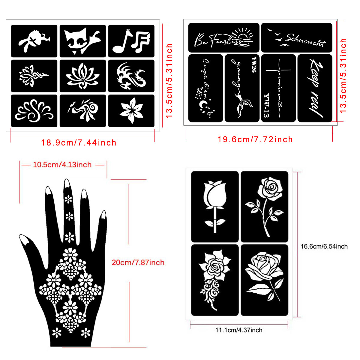 Temporary Tattoo Stencils Set  - Nail Art Ramadan recension och pris