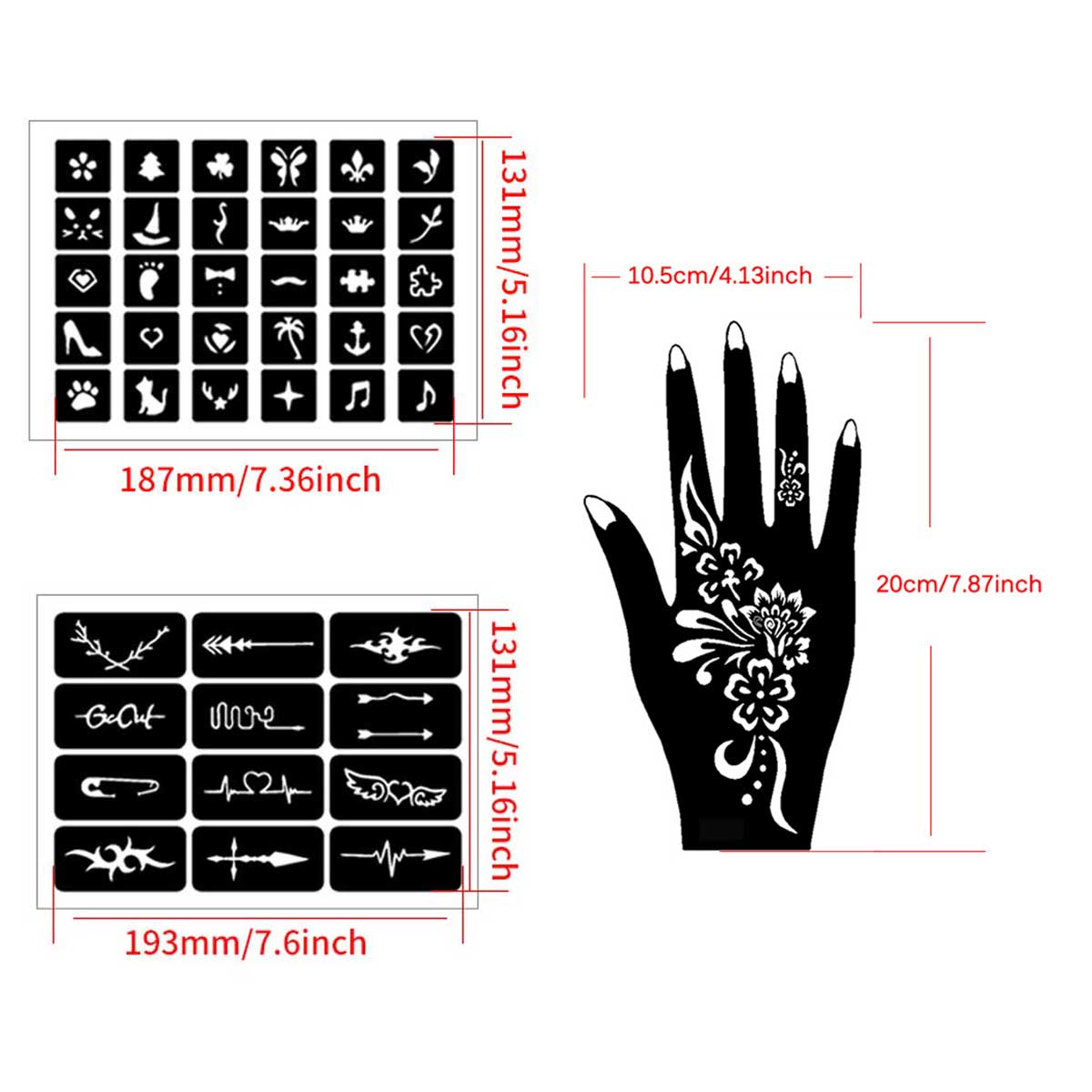 Temporary Tattoo Stencils Set  - Nail Art Ramadan recension och pris