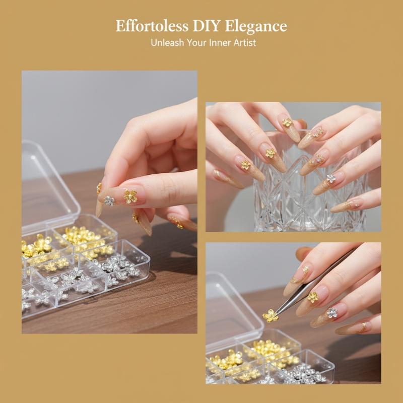 20/30pcs 3D Alloy Flower Nail  - Nail Art Lilac recension och pris