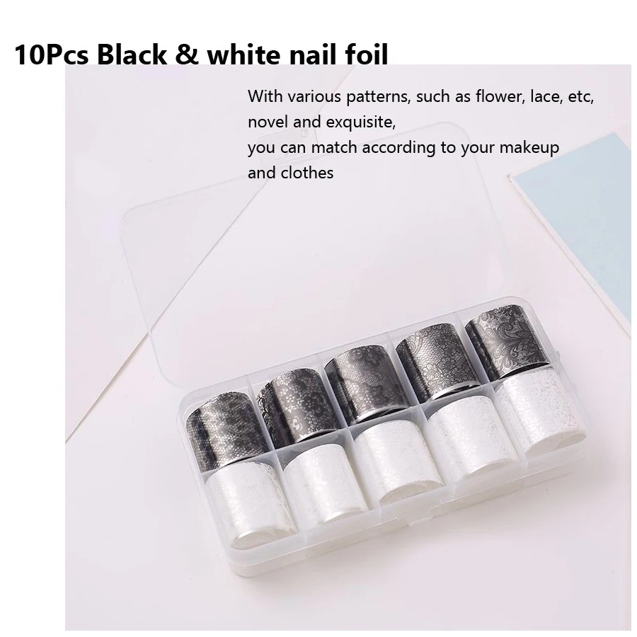10 Rolls 2.5*60cm New Black Wh - Nail Art Leopard recension och pris