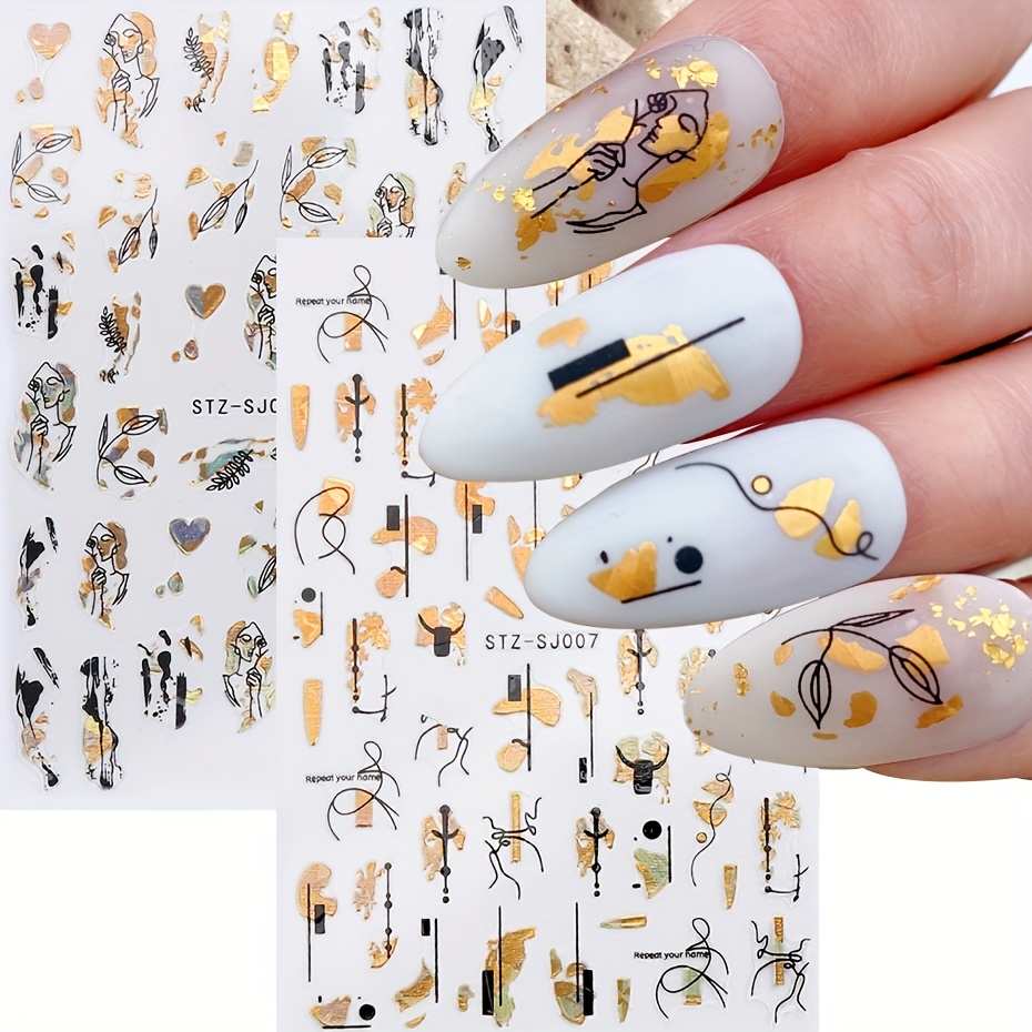 1PC Abstract Geometry Stickers - Nail Art Leopard recension och pris