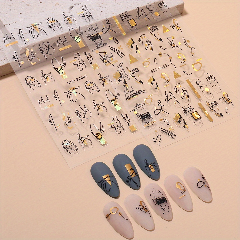 1PC Abstract Geometry Stickers - Nail Art Leopard recension och pris
