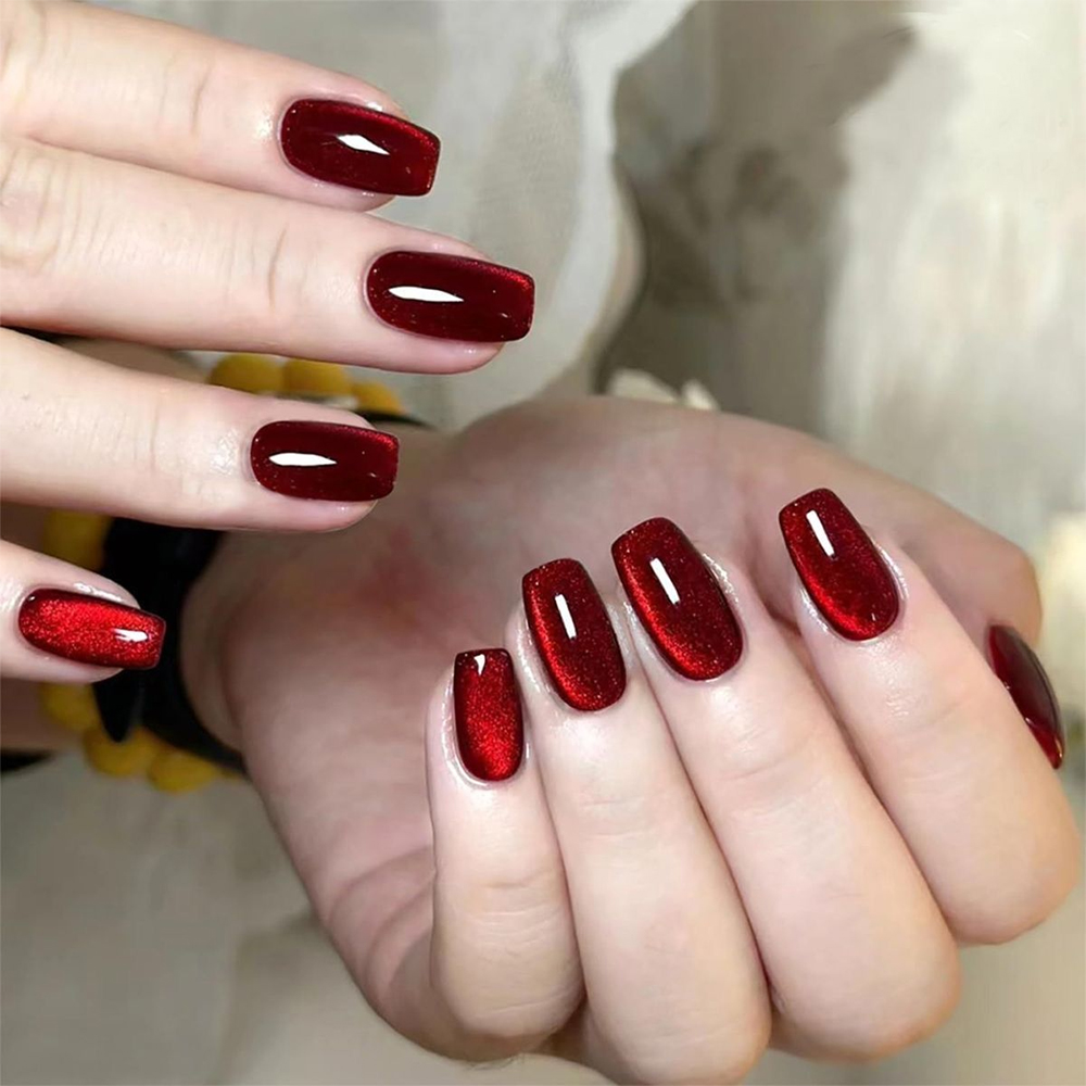 96/48/24PCS Sexy Red Cateye Pr - Nail Art Valentine recension och pris