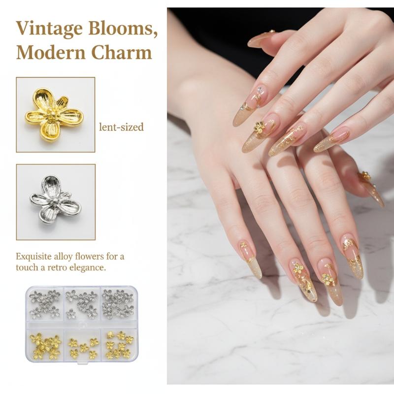 20/30pcs 3D Alloy Flower Nail  - Nail Art Lilac recension och pris