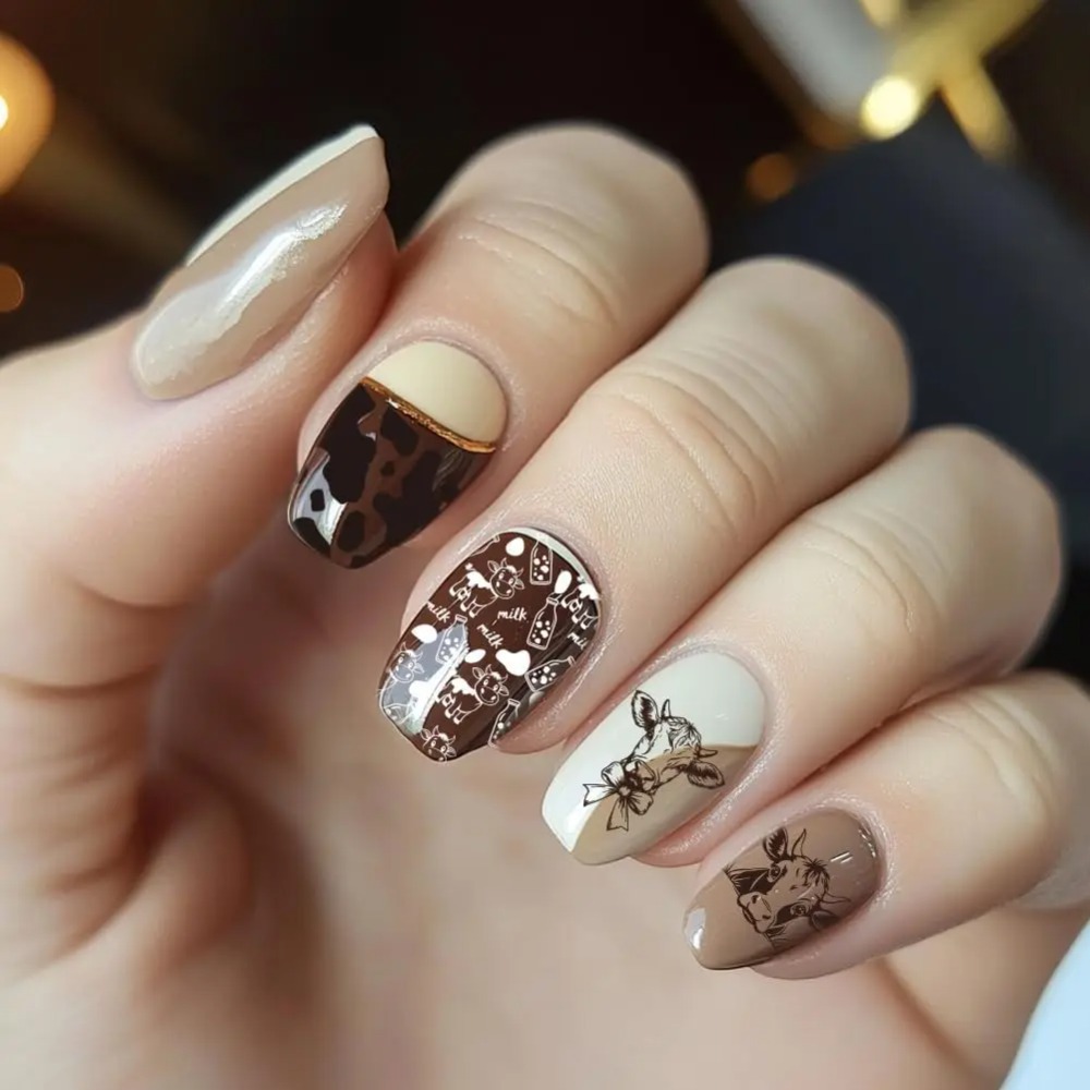 3pcs Cow-Theme Nail Stamping P - Nail Art Leopard recension och pris