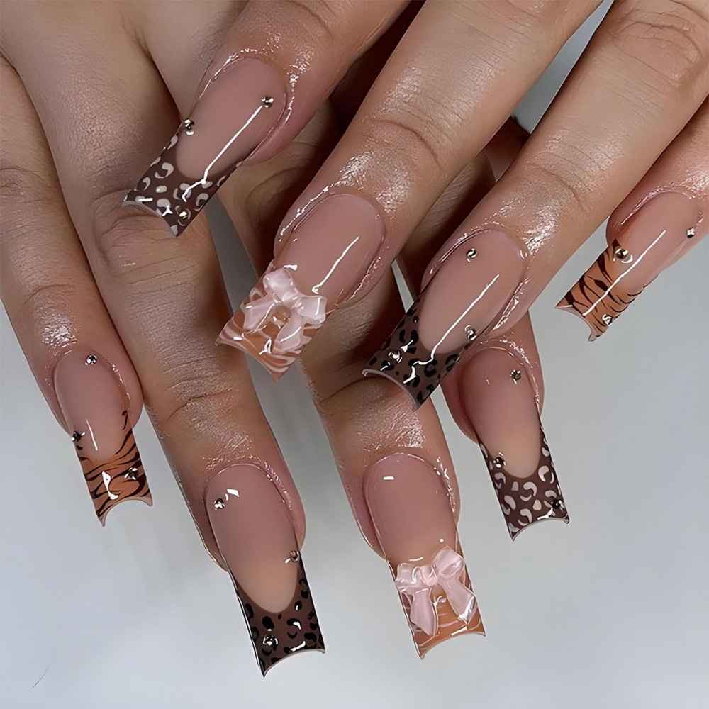 Leopard Print French Tip Full  - Nail Art Leopard recension och pris