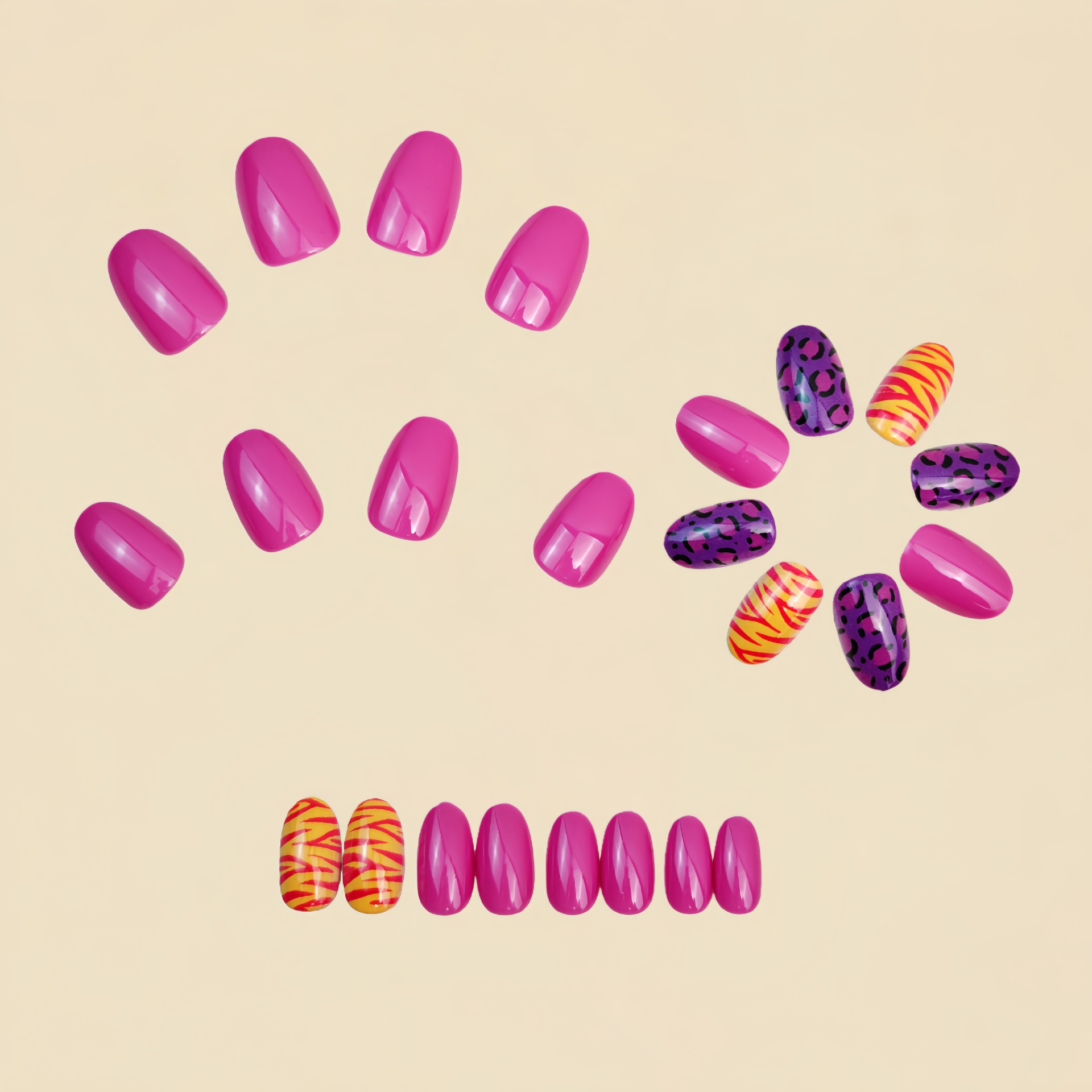 Short long fake nails for wome - Nail Art Leopard recension och pris