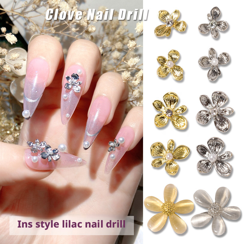 10Pcs Y2K Lilac Flower 3D Nail - Nail Art Lilac recension och pris