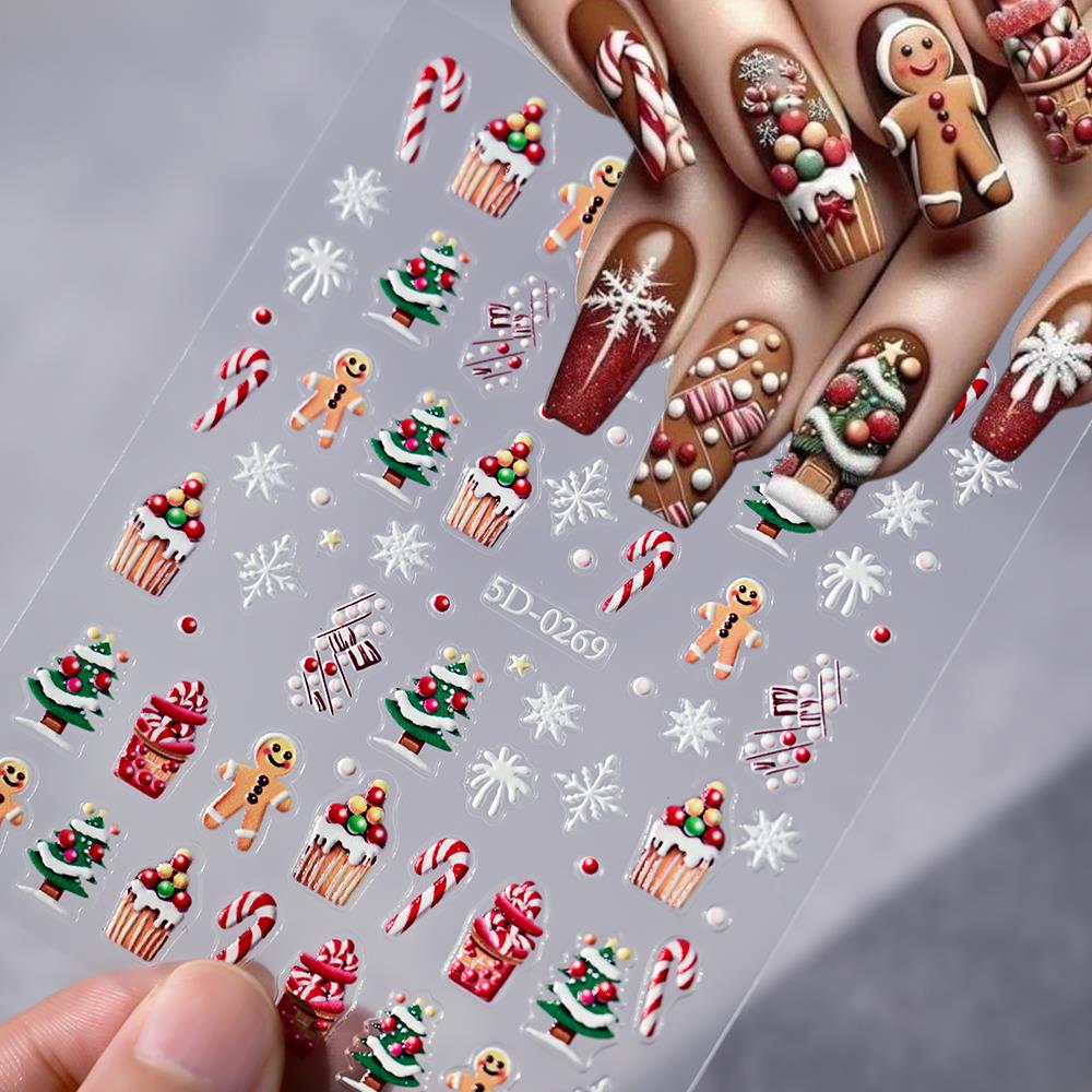 1pc Christmas 5D Gingerbread M - Nail Art For Men recension och pris