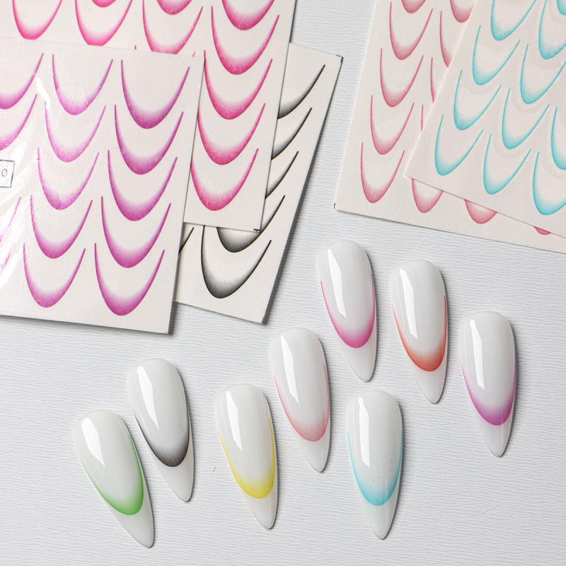 8pcs Gradient French Nail Art  - Nail Art Leopard recension och pris
