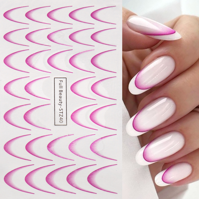 8pcs Gradient French Nail Art  - Nail Art Leopard recension och pris