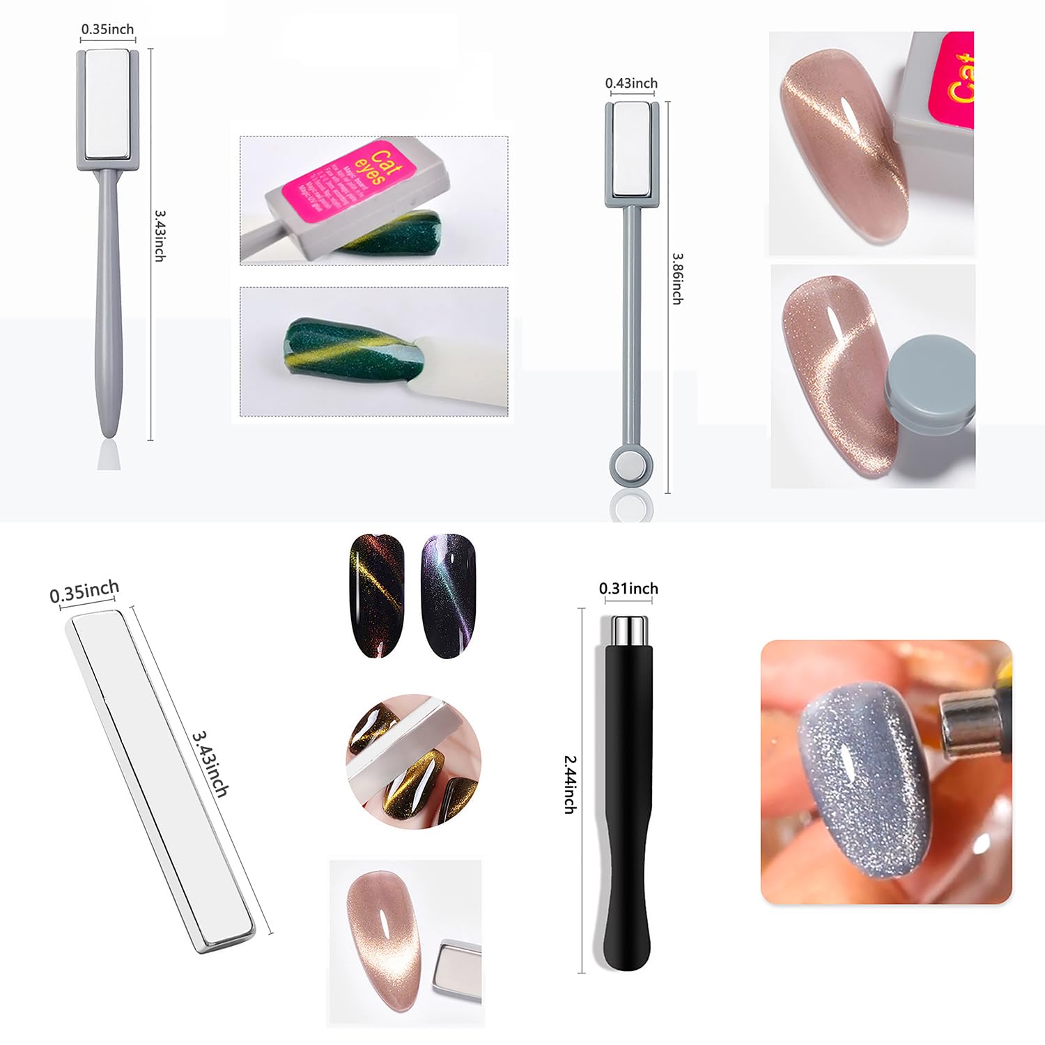 10Pcs Cat Eye Magnet Set Nail  - Nail Gel Polish Set recension och pris
