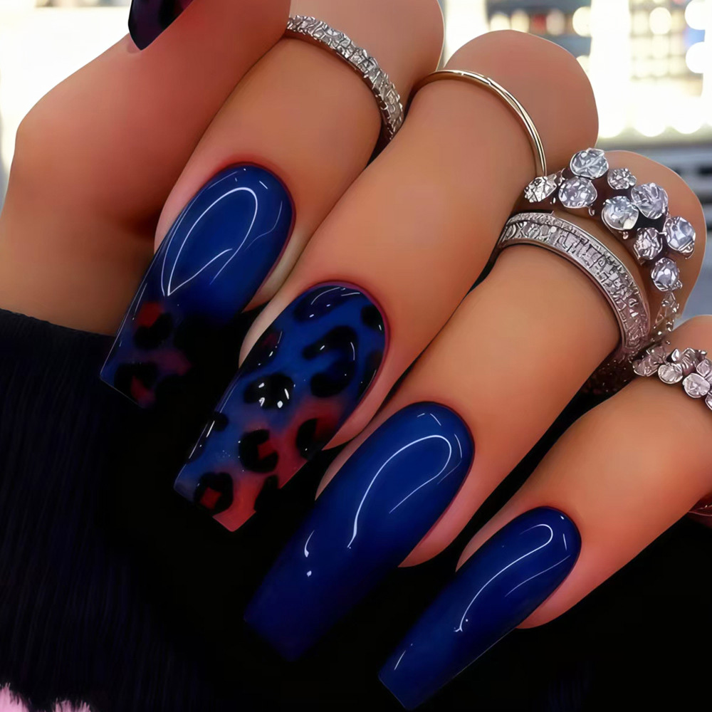 Medium fake nails tips for wom - Nail Art Leopard recension och pris