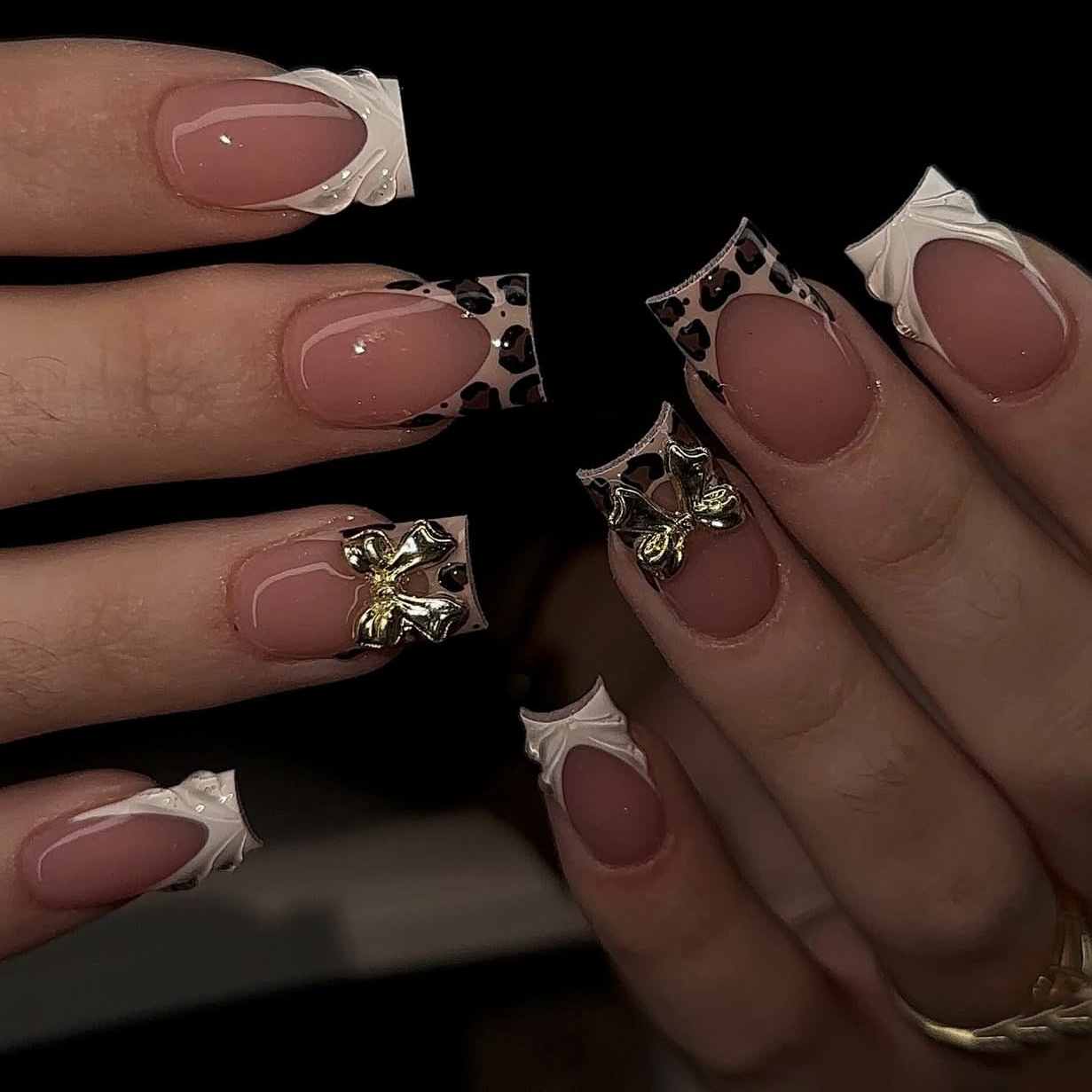 Short square fake nails for wo - Nail Art Leopard recension och pris