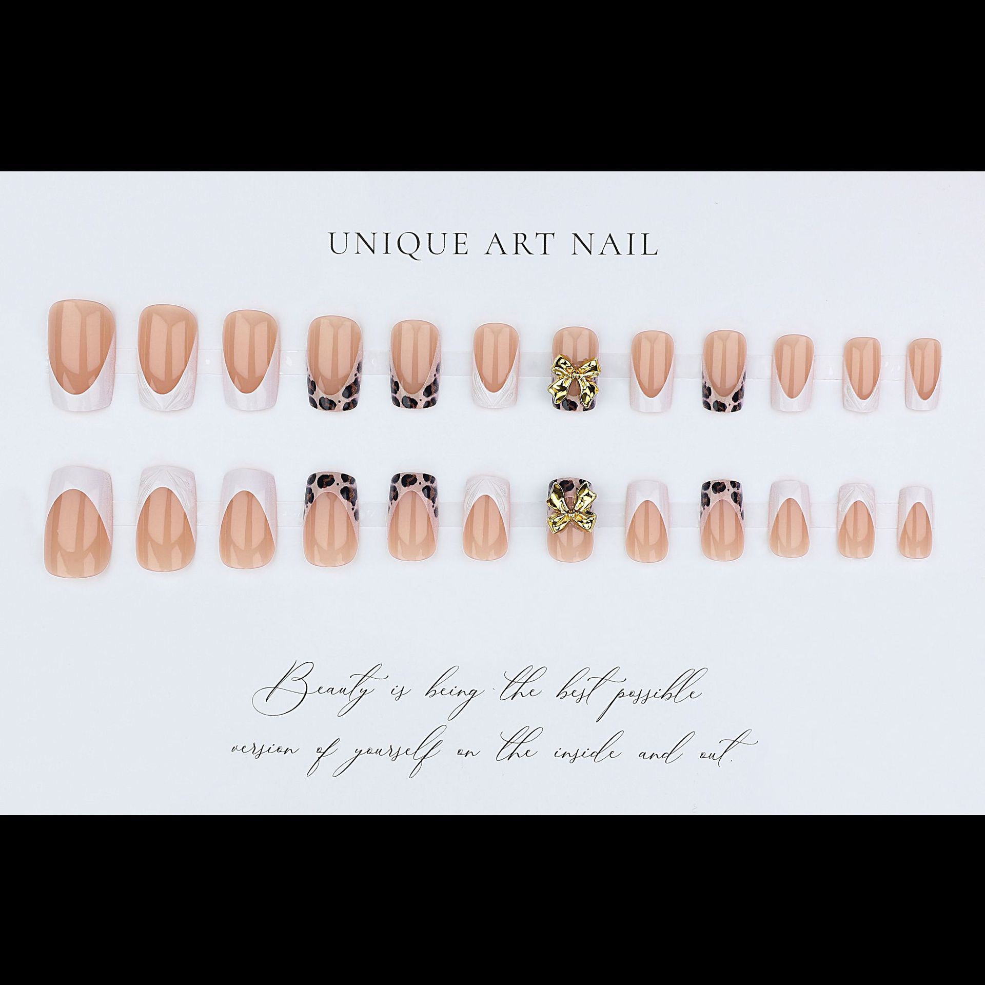 Short square fake nails for wo - Nail Art Leopard recension och pris