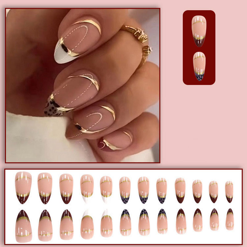 Medium fake nails for women gi - Nail Art Leopard recension och pris