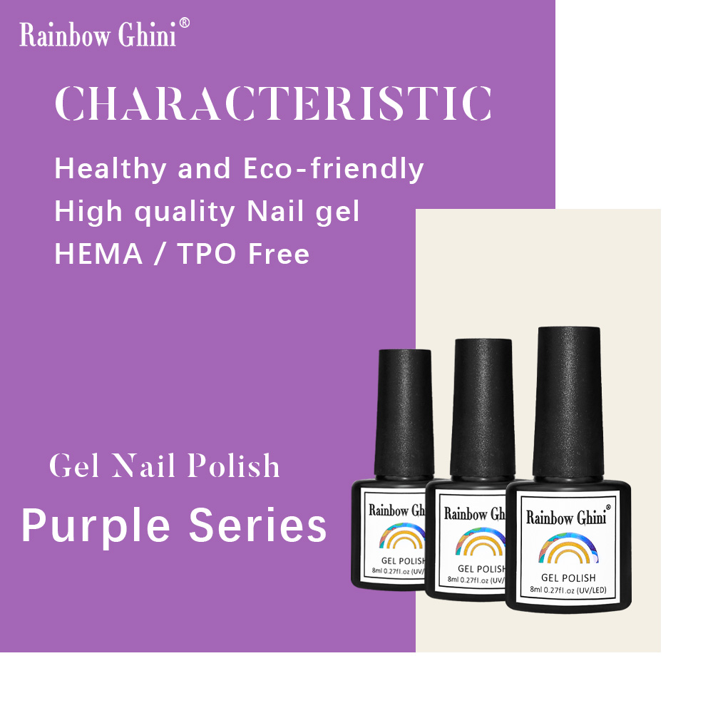 Rainbow Ghini 8ml Purple Serie - Nail Art Lilac recension och pris